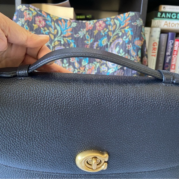 🌸SOLD🌸 Coach Cassie in Black Polished Pebble Leather with Brass Hardware! - Picture 9 of 16
